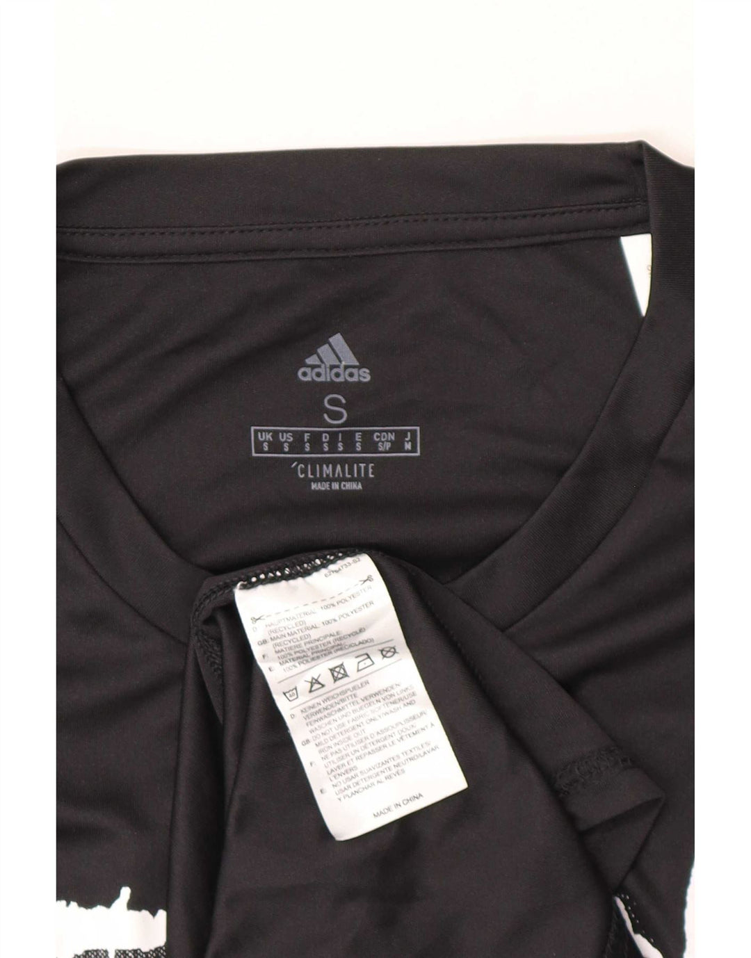 Adidas Mens Climalite Graphic T-Shirt Top Small Black Polyester