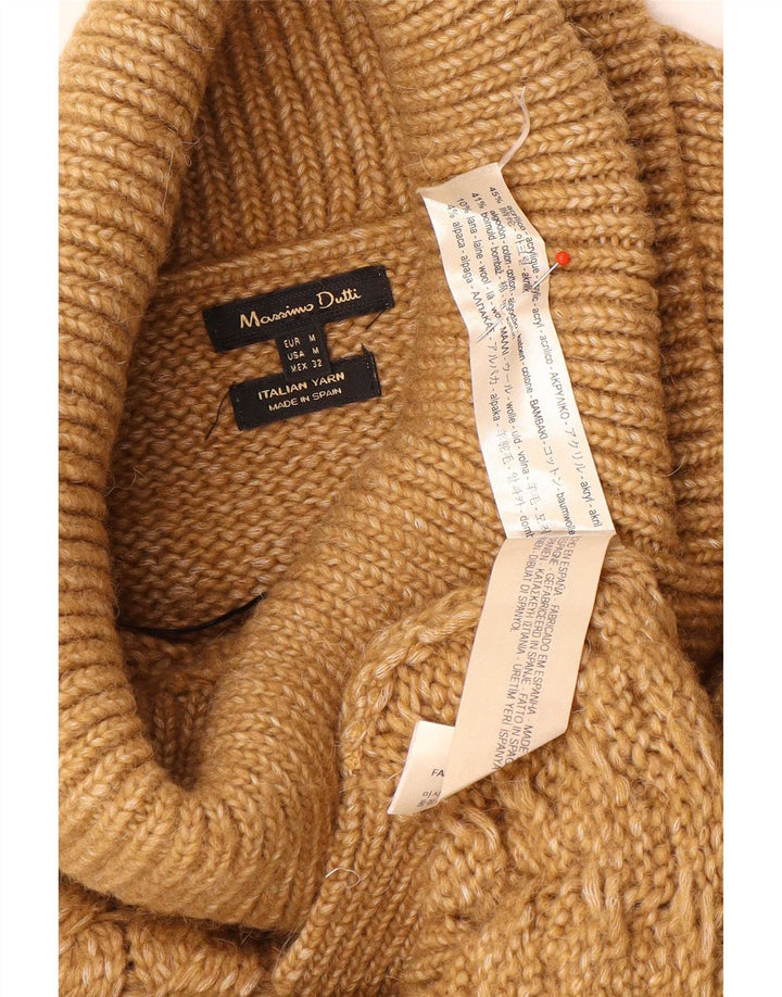 Massimo Dutti Womens Roll Neck Jumper Sweater UK 14 Medium Brown Acrylic