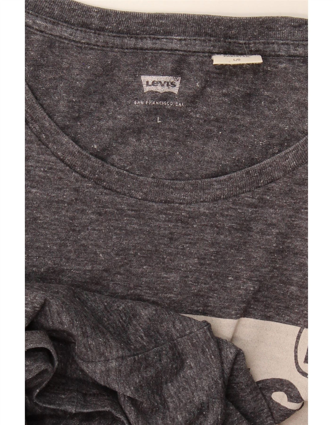 LEVI'S Mens Graphic T-Shirt Top Large Grey Flecked