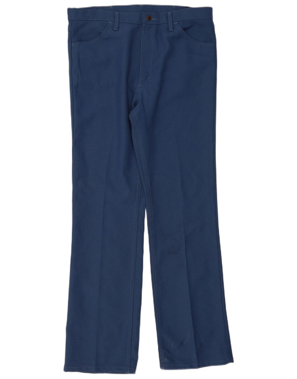 Wrangler Mens Straight Casual Trousers W38 L34 Blue Polyester