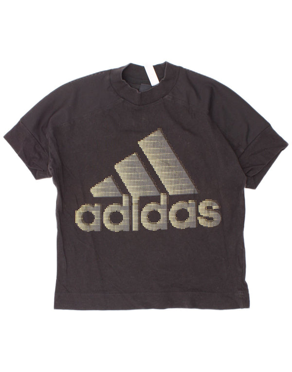 Tricou Adidas Crop Graphic Top UK 4/6 XS Negru