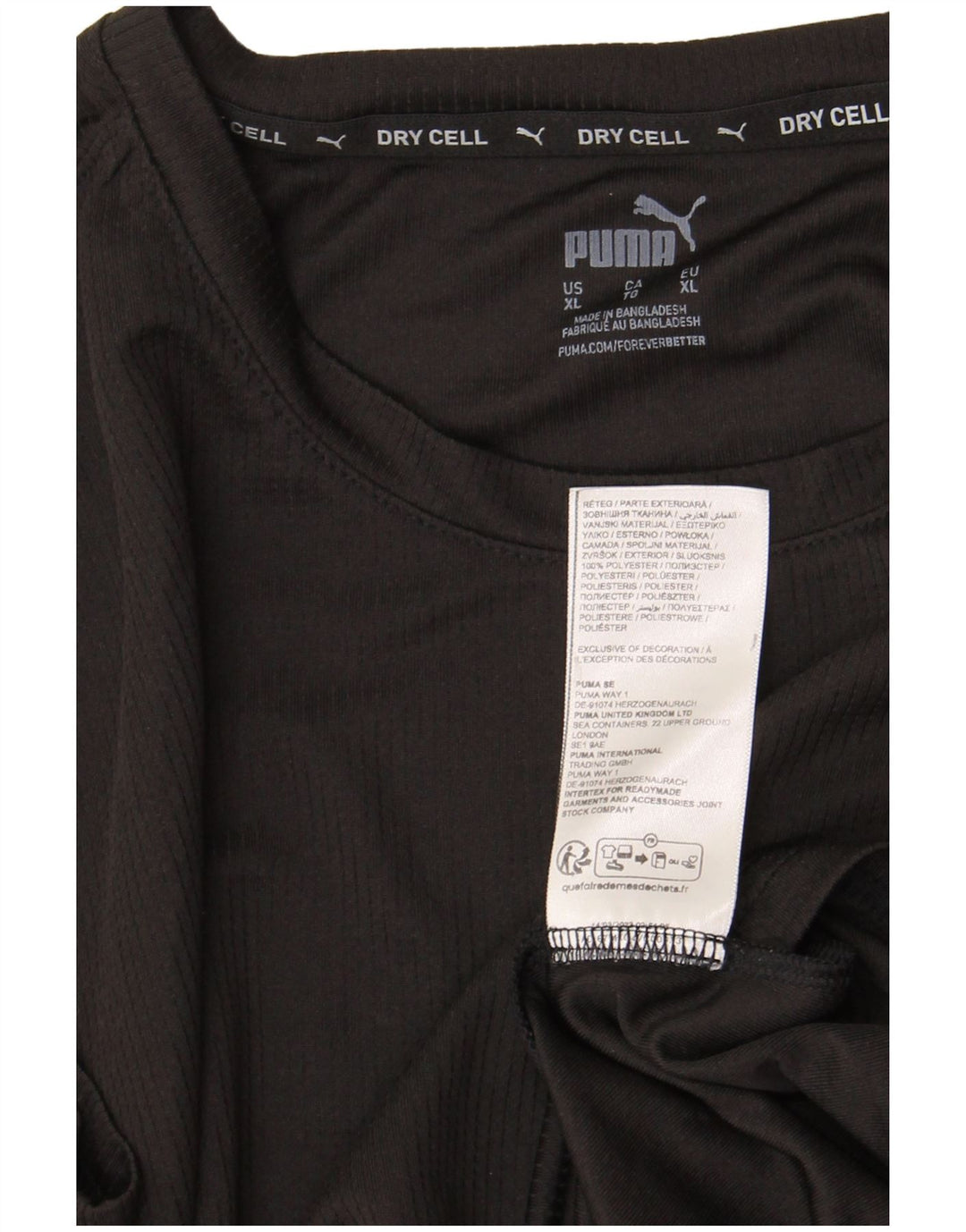 Puma Mens T-Shirt Top XL Black