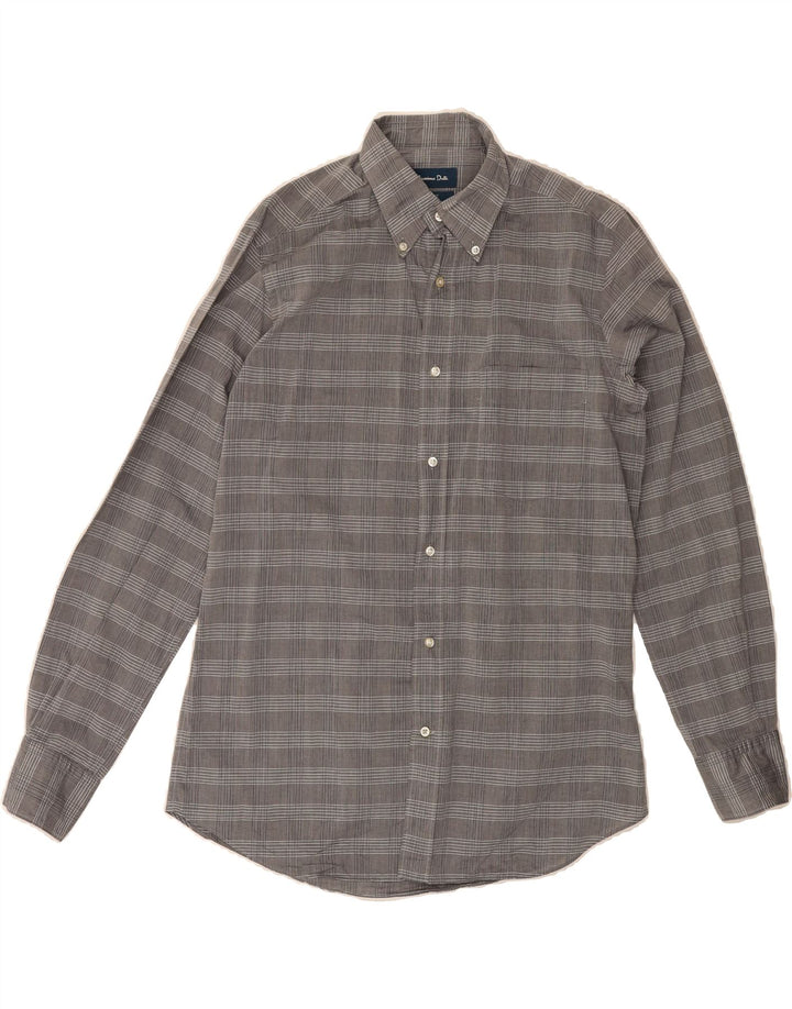 MASSIMO DUTTI Mens Slim Fit Shirt Medium Grey Check Vintage Massimo Dutti and Second-Hand Massimo Dutti from Messina Hembry 