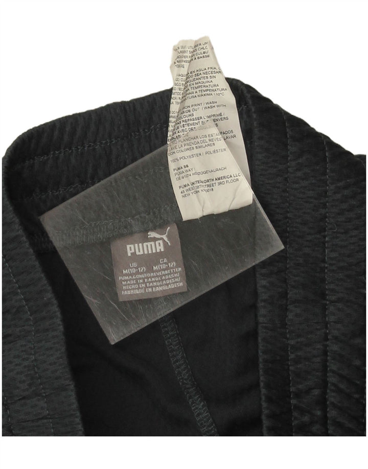 Puma Short de Sport Garçon 10-11 Ans Noir Moyen Polyester