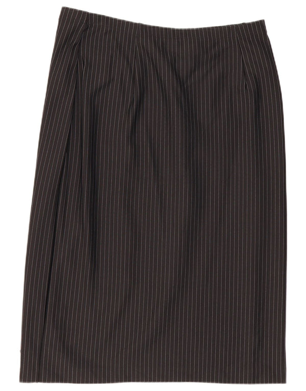 Marks & Spencer Womens Pencil Skirt UK 18 XL W36  Black Pinstripe Polyamide