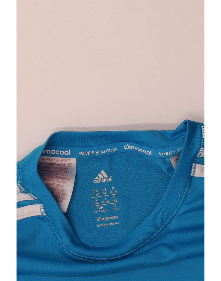 Adidas Boys Climacool T-Shirt Top 11-12 År Blå Polyester