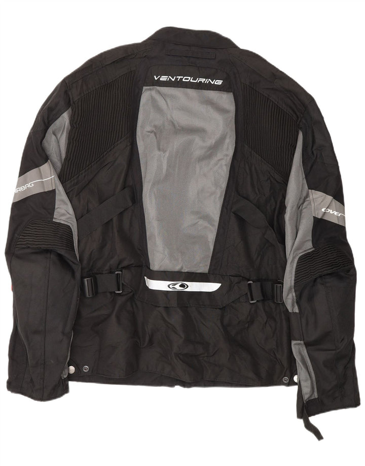 CLOVER Mens Racer Jacket UK 48 4XL Black Colourblock