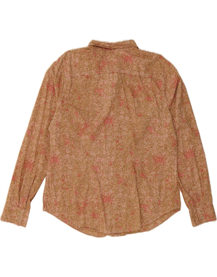 EDDIE BAUER Womens Abstract Pattern Shirt UK 18 XL Brown Cotton Vintage Eddie Bauer and Second-Hand Eddie Bauer from Messina Hembry 