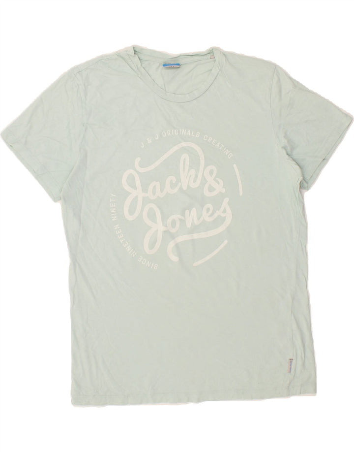 JACK & JONES Mens Graphic T-Shirt Top Medium Green Cotton Vintage Jack & Jones and Second-Hand Jack & Jones from Messina Hembry 