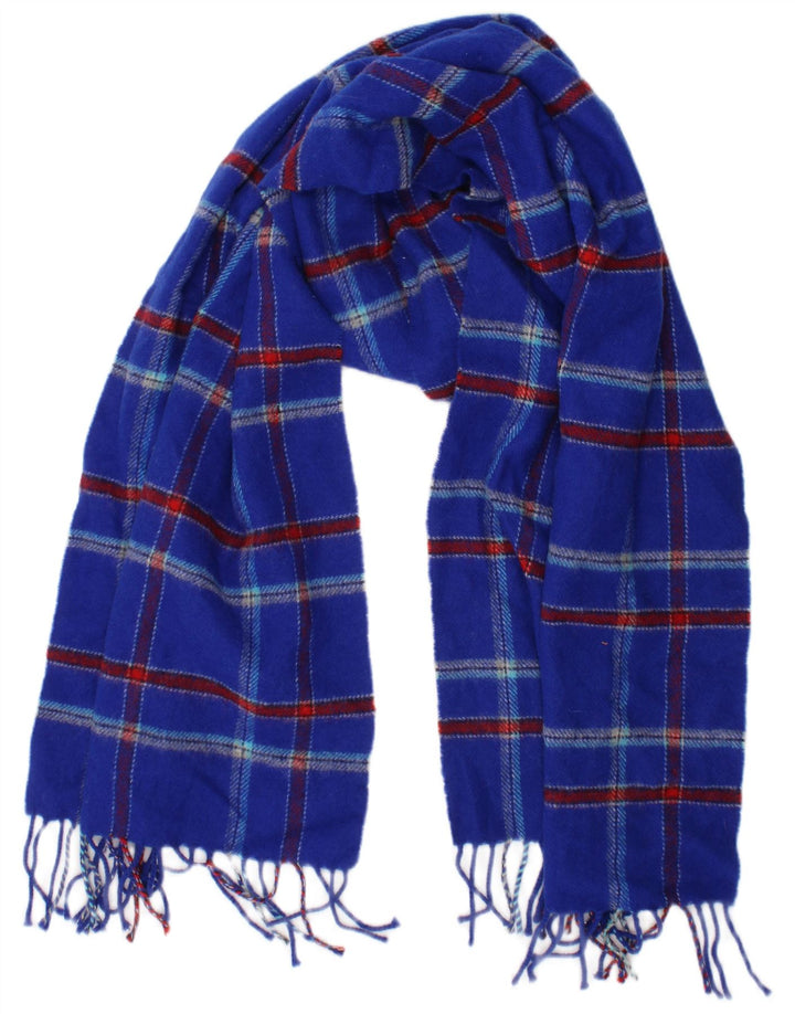 Jack Wills Mens Knit Scarf One Size Blue Plaid Classic