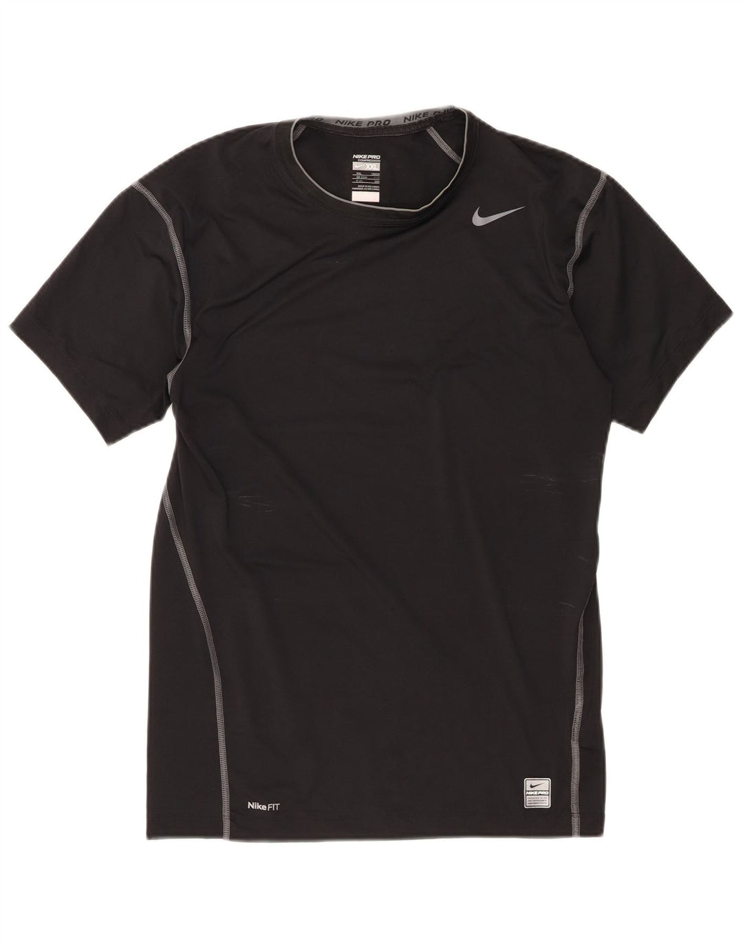 NIKE Womens T-Shirt Top UK 47/48 2XL Black Polyester