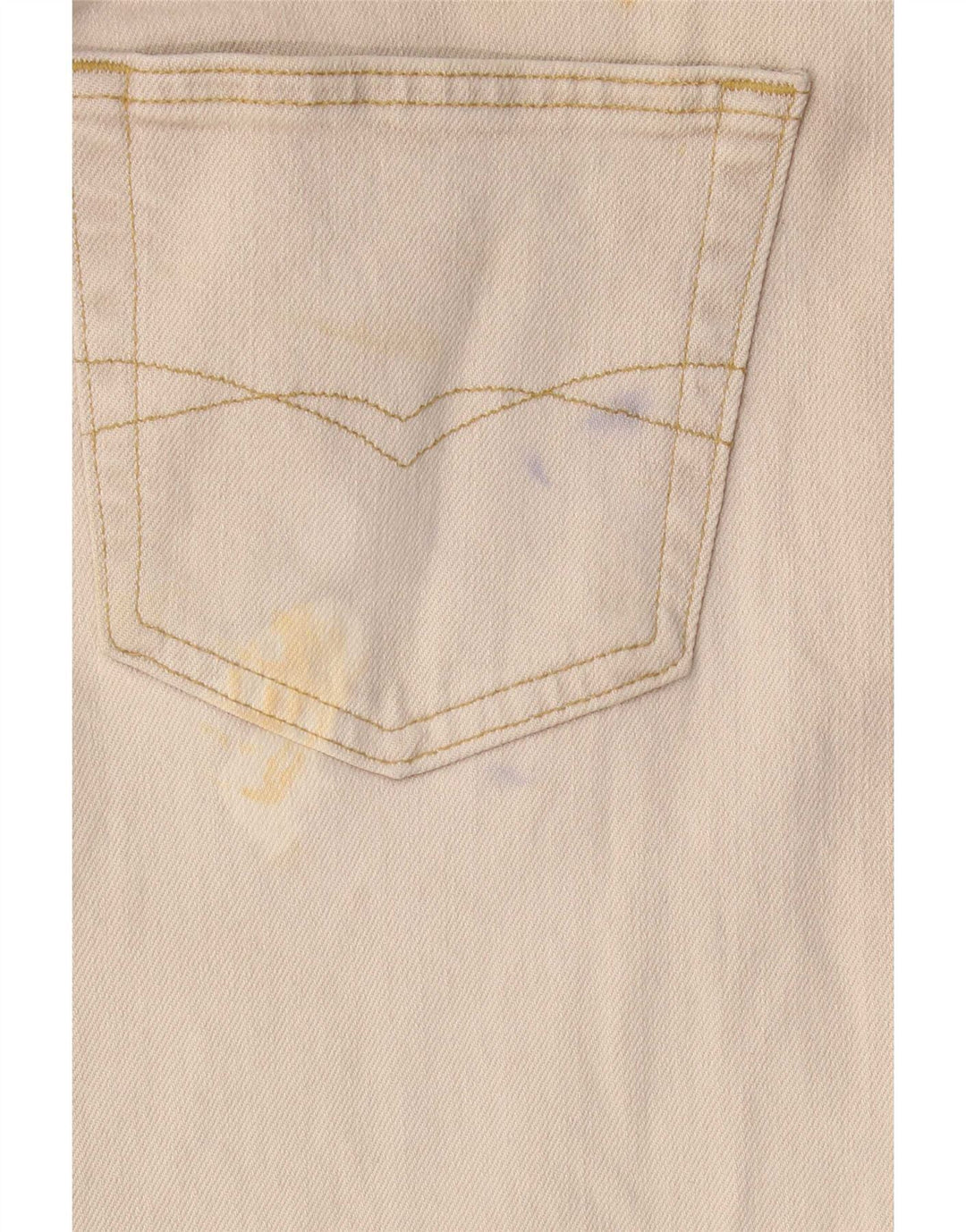 Marks & Spencer Herren Straight Jeans W36 L33 Beige Baumwolle