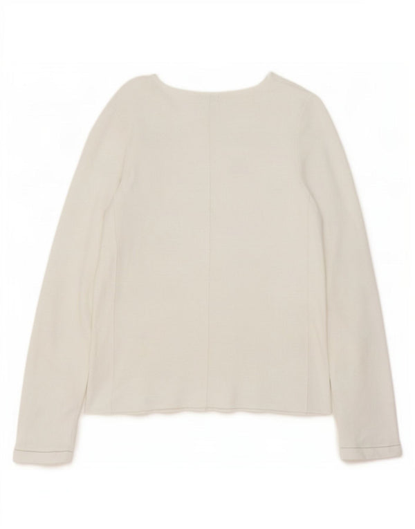 Jigsaw Damen Top Langarm UK 10 Small Weiß