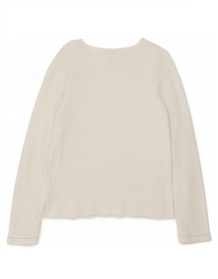 Jigsaw Damen Top Langarm UK 10 Small Weiß