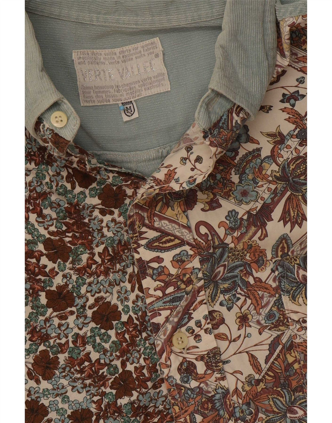 Verte Vallee Camisa de pana para hombre Mediana Multicolor Floral