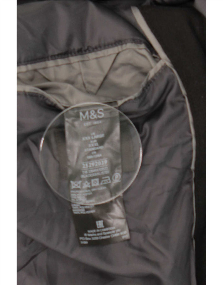 Marks & Spencer Herre Overfrakke UK 46 3XL Sort Polyester