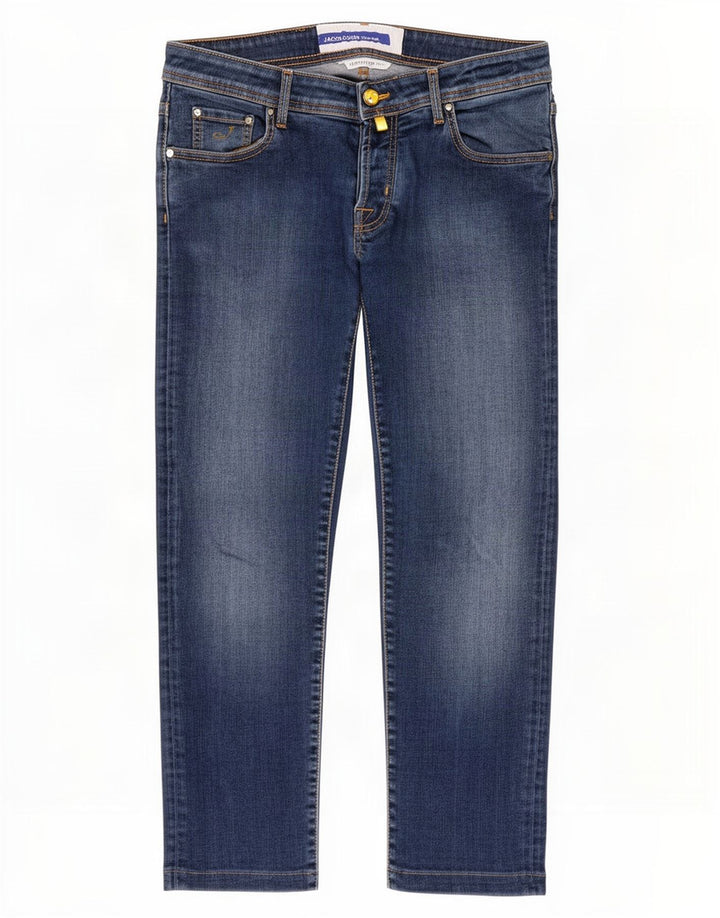 Jacob Cohen Mens Cropped Jeans W34 L25 Blue Cotton