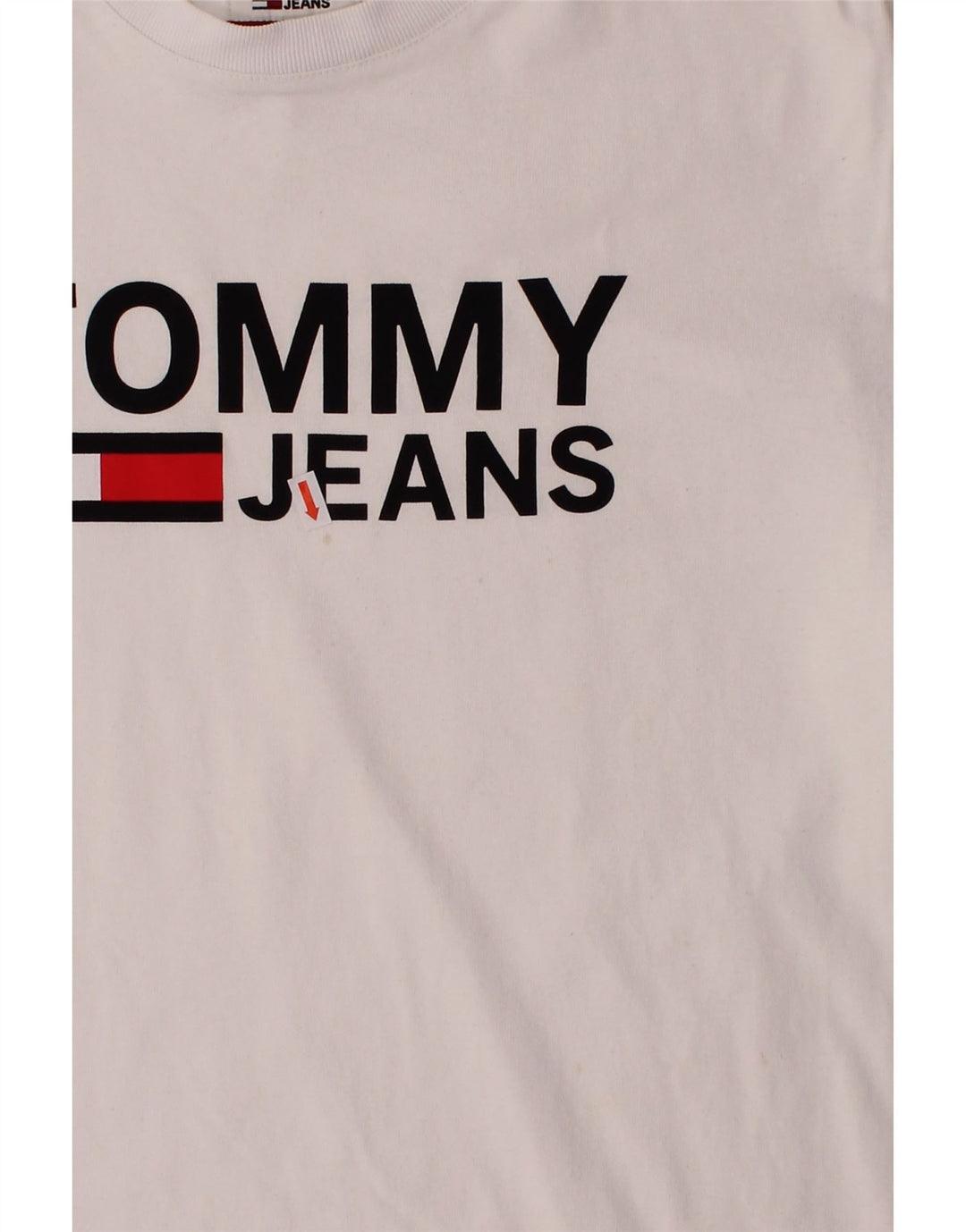 TOMMY HILFIGER Mens Regular Fit Graphic T-Shirt Top Medium White Vintage Tommy Hilfiger and Second-Hand Tommy Hilfiger from Messina Hembry 