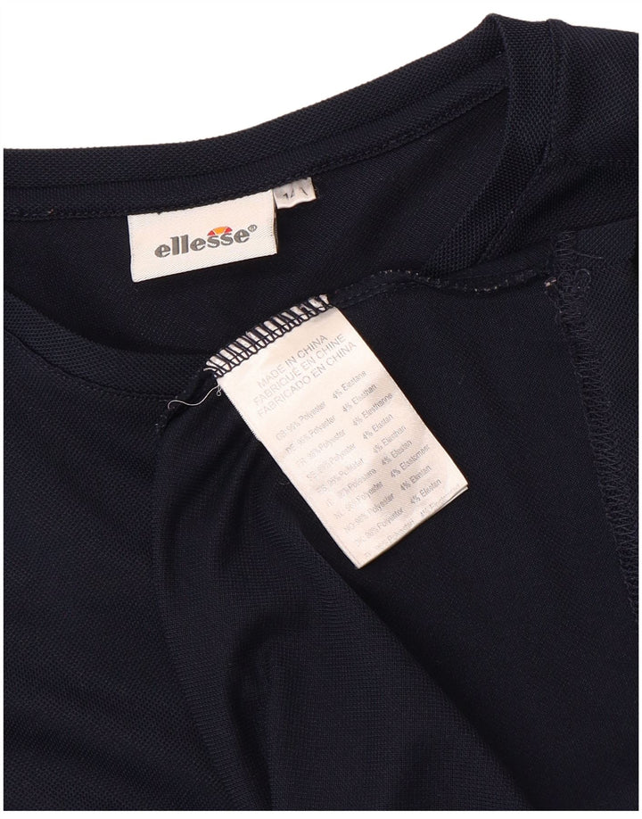 ELLESSE Boys T-Shirt Top 13-14 Years Navy Blue Polyester