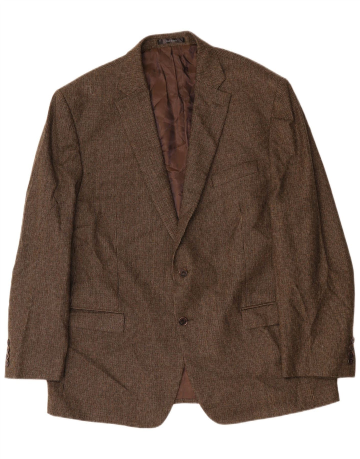 Ralph Lauren Jaqueta blazer masculina de 2 botões Reino Unido 46 XL lã marrom