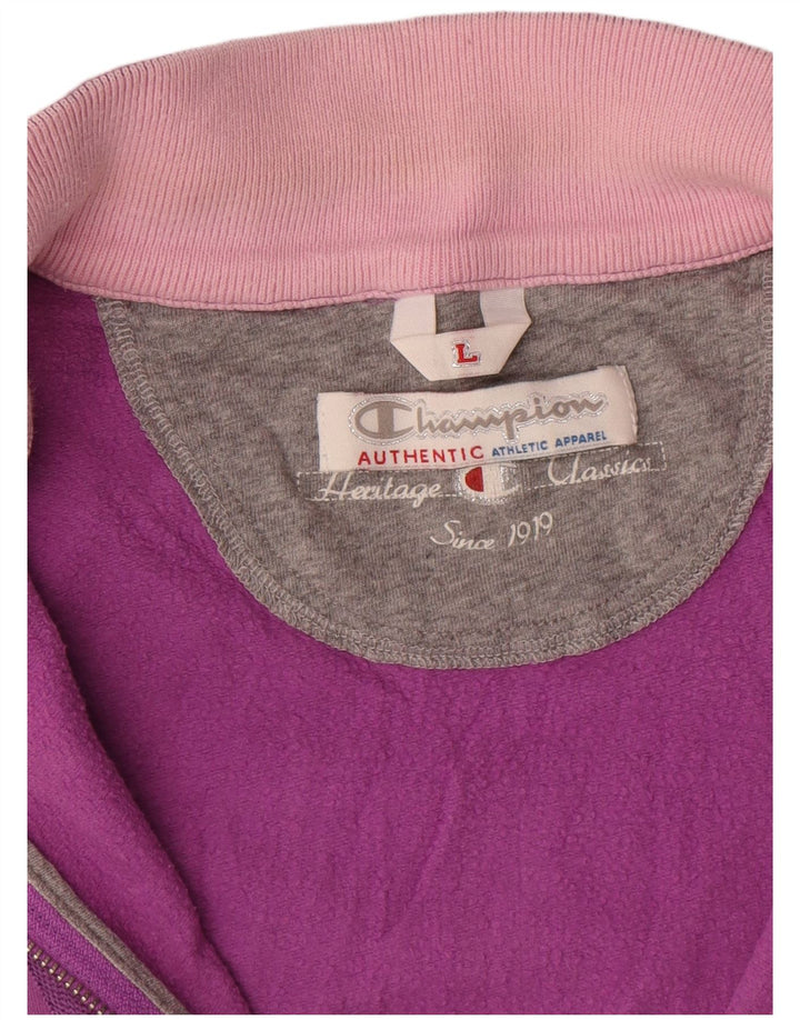 Champion Womens Heritage Classics Tracksuit Top Jacket UK 16 Large Pink