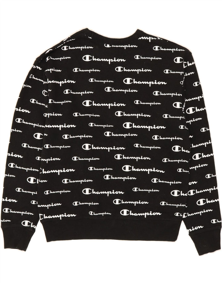 CHAMPION Mens Graphic Sweatshirt Jumper Medium Black Vintage Champion and Second-Hand Champion from Messina Hembry 