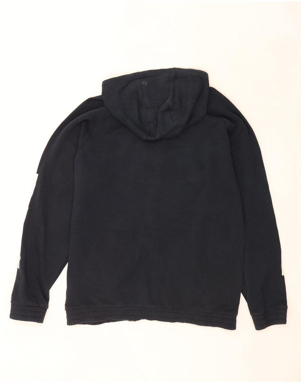Maglione con cappuccio e zip da uomo Adidas UK 42/44 grande cotone blu navy