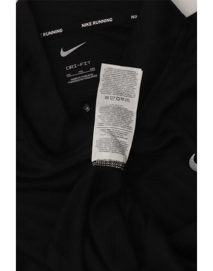 Nike Herre Dri Fit Pullover med lynlås-hals træningsdragt Top 2XL sort polyester