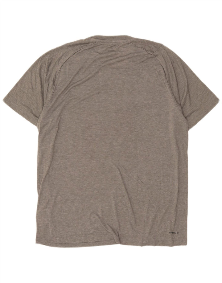 ADIDAS Mens Aeroready Graphic T-Shirt Top Large Grey Polyester