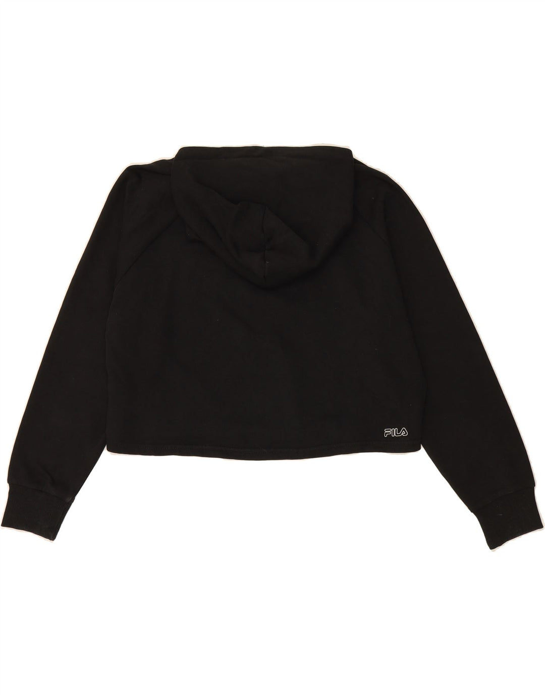 FILA Womens Oversized Graphic Hoodie Jumper UK 14 Medium Black Vintage Fila and Second-Hand Fila from Messina Hembry 