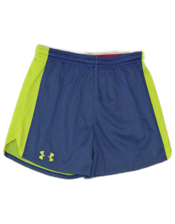 Under Armour Womens Sport Shorts UK 10 Small  Blue Colourblock Polyester