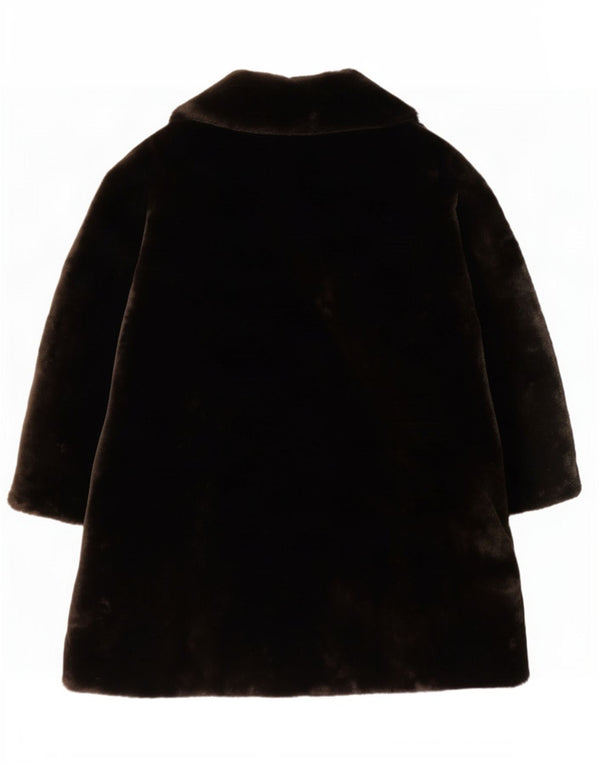 Soprabito da donna in pelliccia sintetica Marks & Spencer UK 14 grande poliacrilico marrone