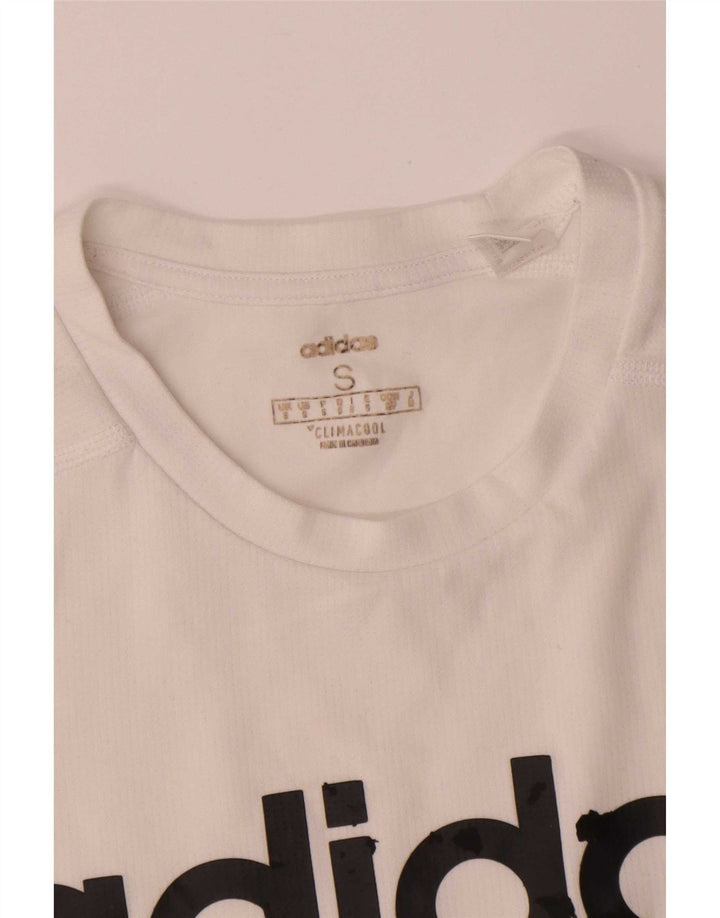Adidas Mens Climacool Graphic Camiseta Top Pequeño Poliéster Blanco