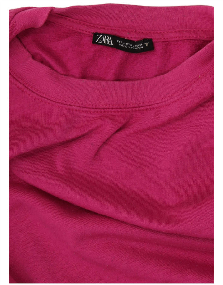 ZARA Femme Sweat-shirt surdimensionné UK 16 Large Rose