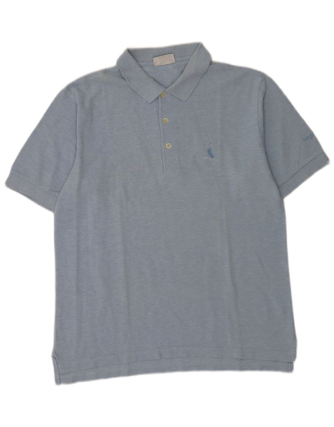 Sergio Tacchini Mens Polo Shirt IT 50 Medium Blue Flecked Cotton