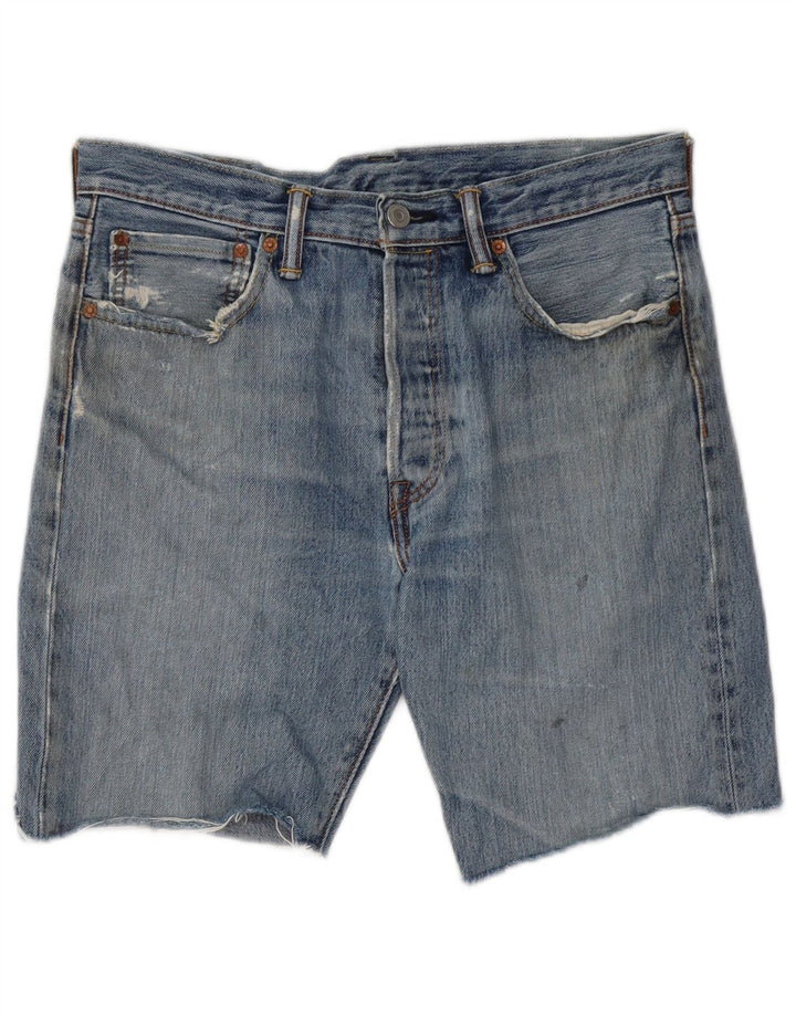 Levi's Mens 501 Distressed Denim Shorts W32 Medium Blue Cotton