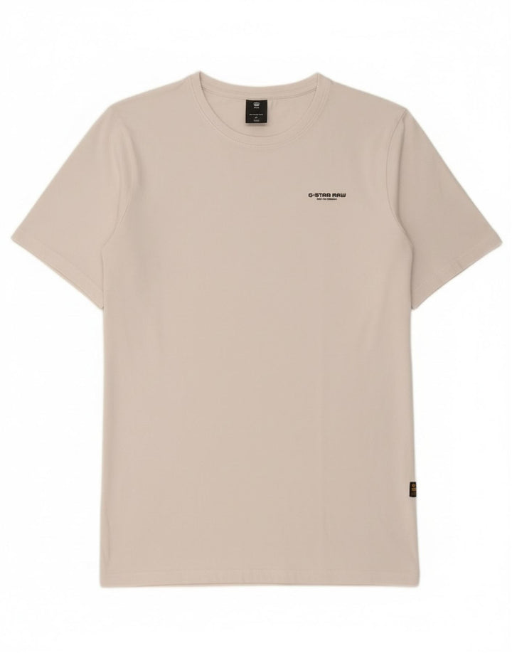 G-Star Mens T-Shirt Top Medium White Cotton