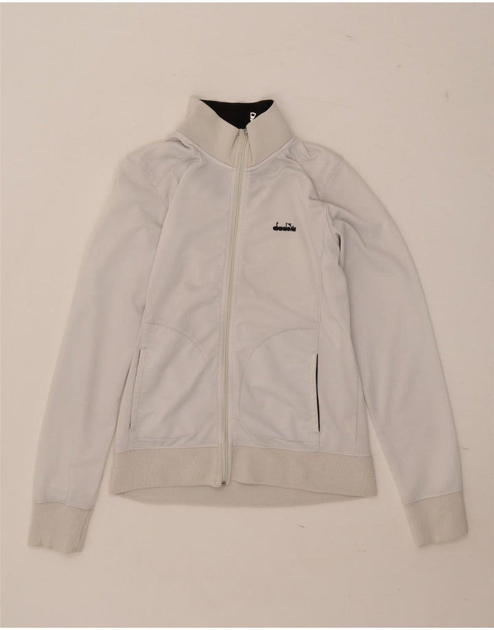 Diadora træningsdragt topjakke til kvinder UK 14 Stor hvid polyester