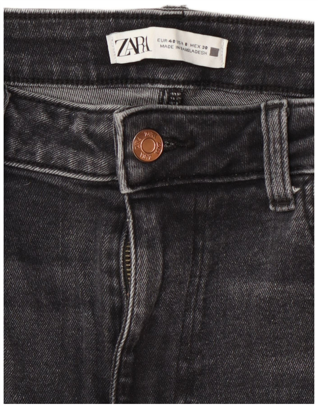Женские укороченные джинсы Zara EU 40 Medium W30 L26 Серые