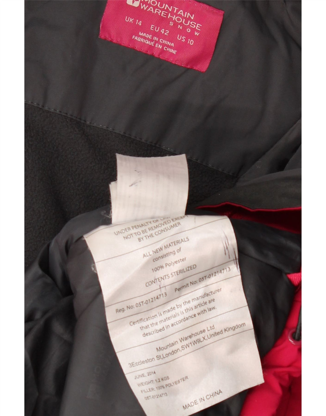 MOUNTAIN WAREHOUSE Womens Windbreaker Jacket UK 14 Large Red Colourblock