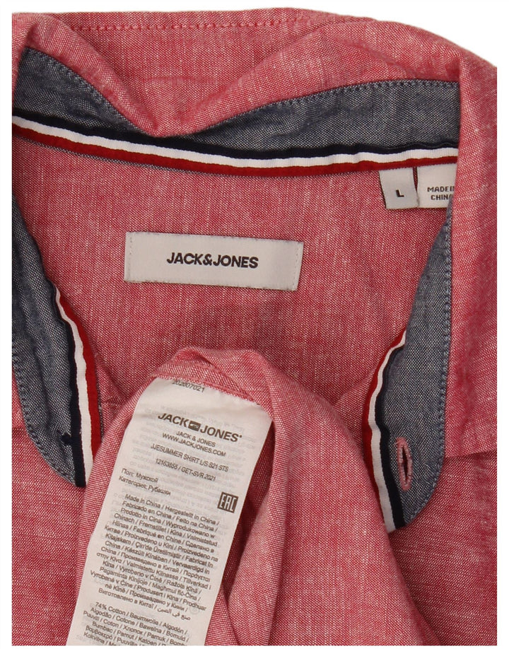 JACK & JONES Herreskjorte Stor rød bomuld