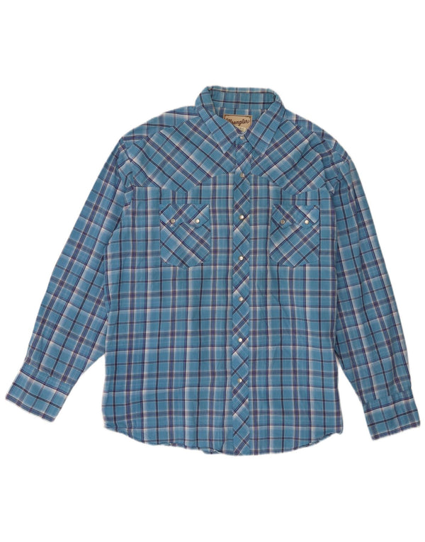 Wrangler herreskjorte 2XL blå ternet bomuld