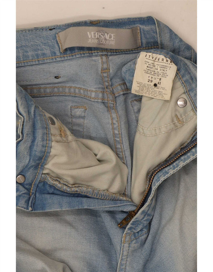 Versace Womens Flared Jeans W29 L32 Blue Cotton
