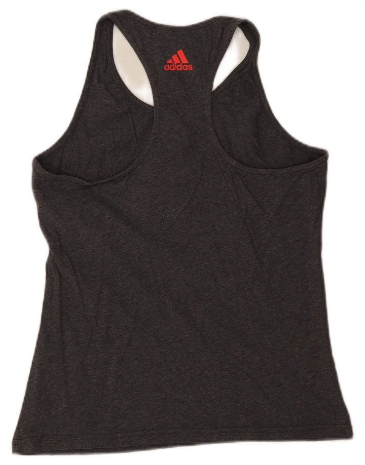 Adidas Womens Graphic Vest Top UK 8 Small Grey Flecked