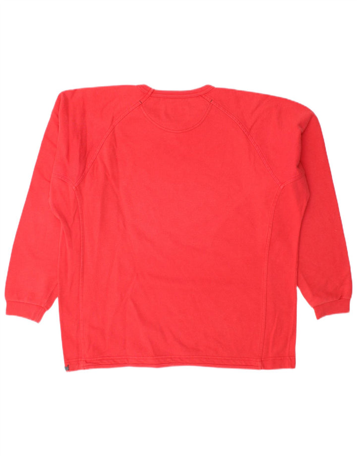 Champion Mens Graphic Top Long Sleeve Medium Red Cotton