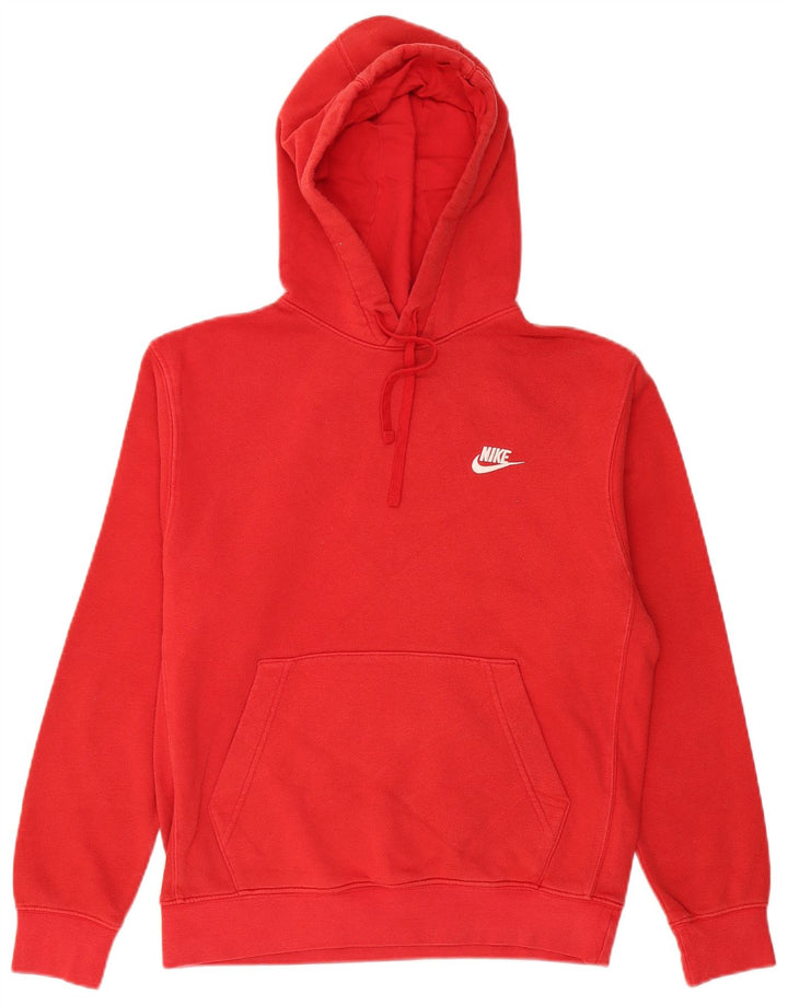NIKE Mens Hoodie Jumper Small Red Cotton