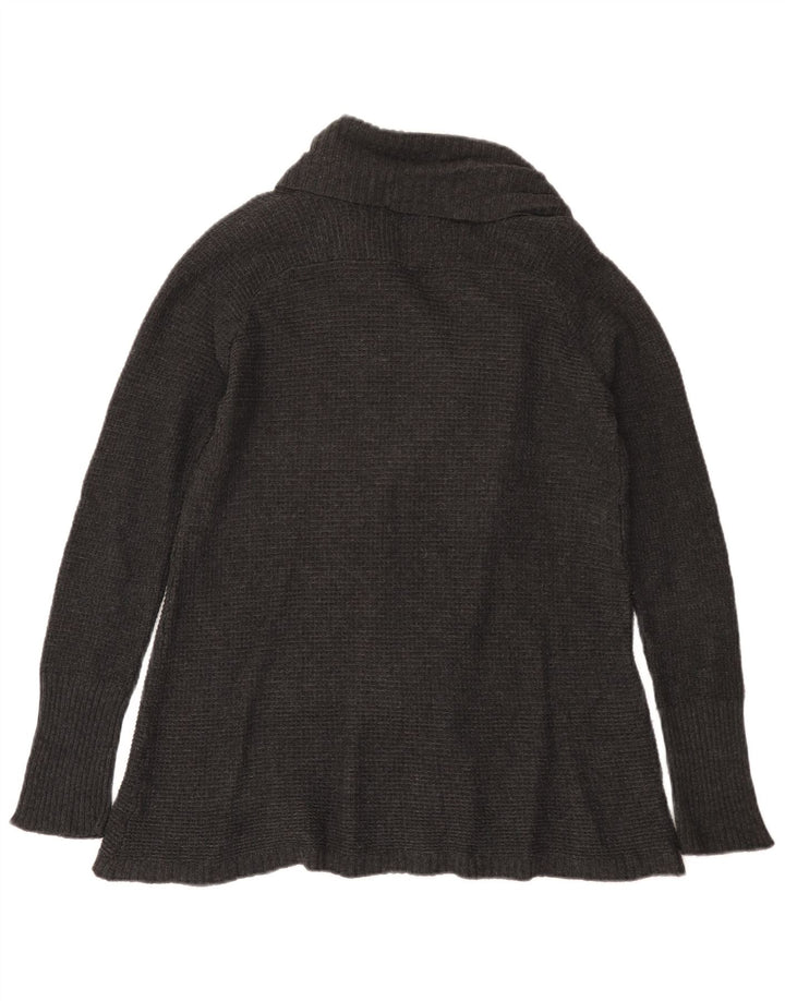 Zara Womens Open Cardigan Sweater UK 12 Medium Grey Cotton
