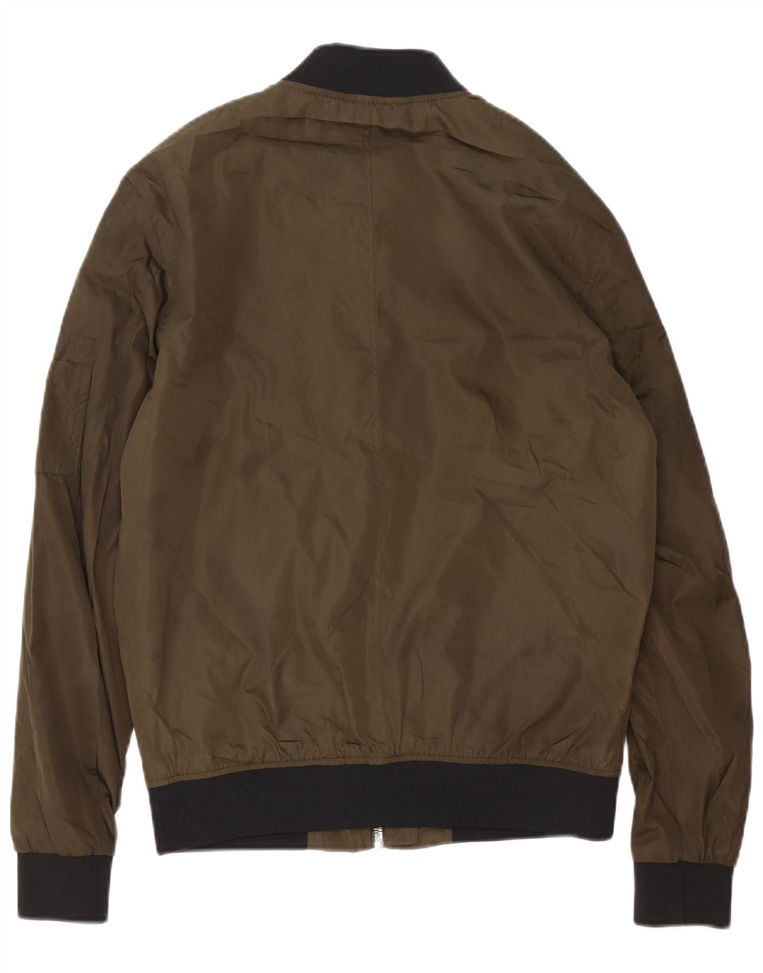 Zara Herre Bomber Jacket UK 38 Medium Green Polyester