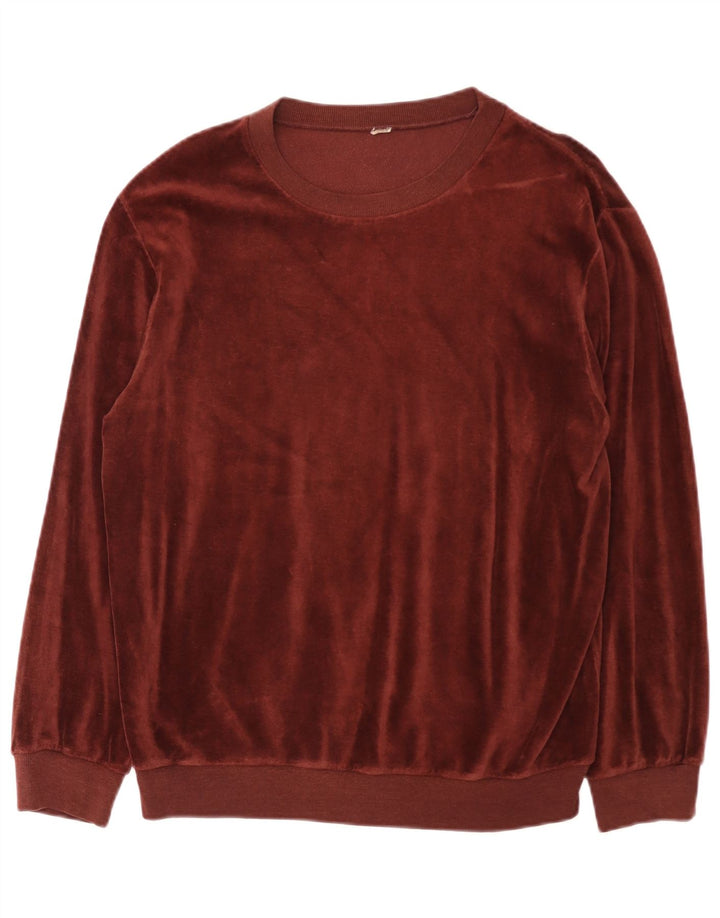 Vintage Herre Top Langærmet Medium Burgundy