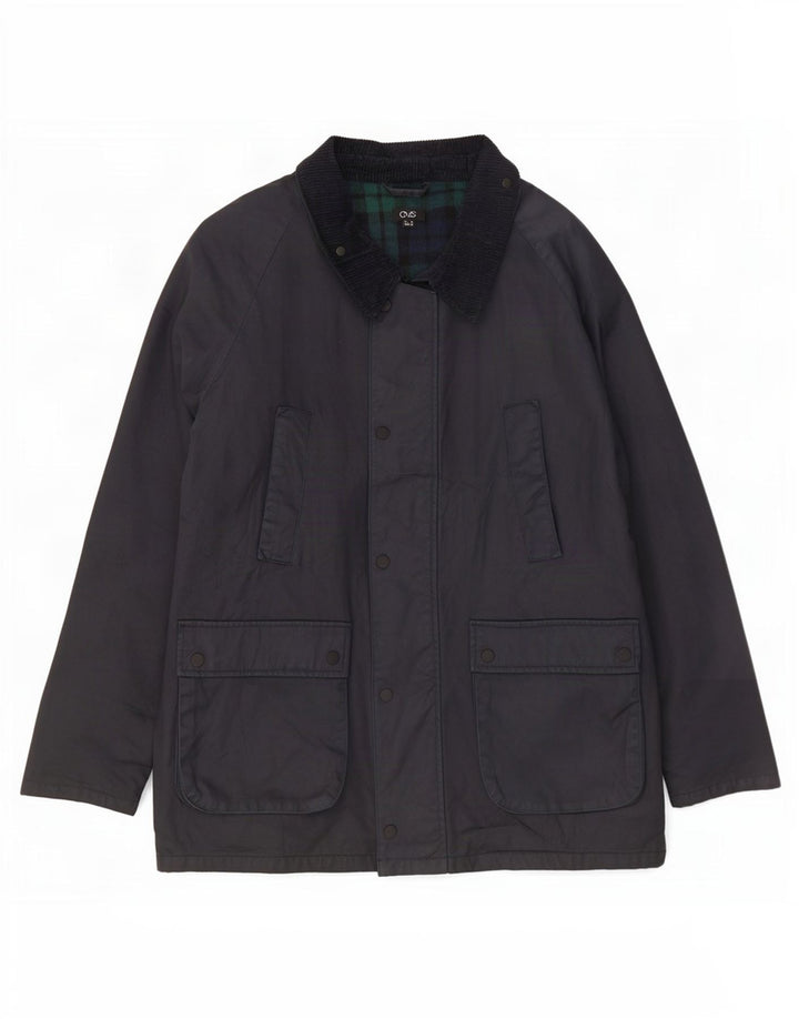 OVS Mens Waxed Cotton Jacket UK 42 XL Black